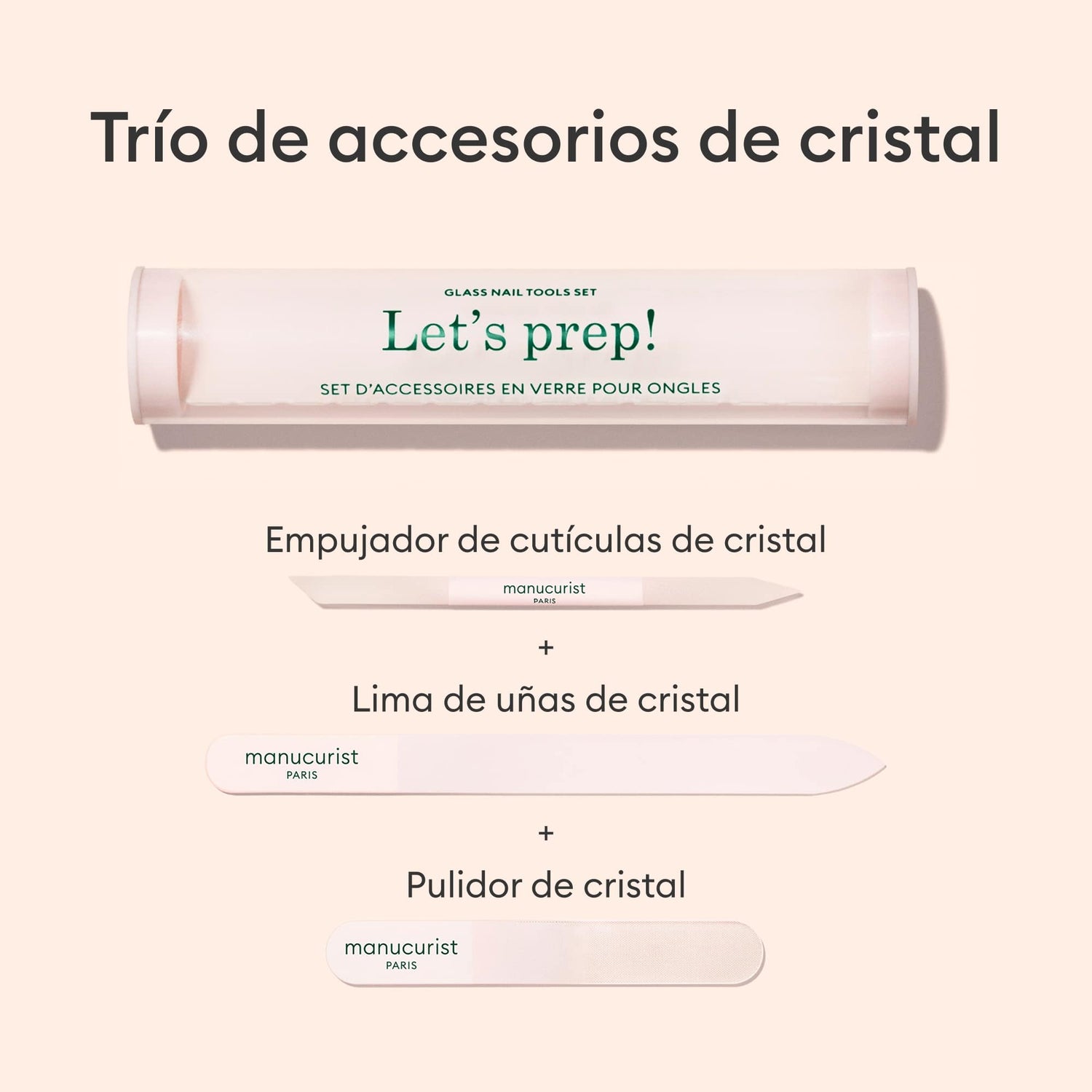 Trio Accessoires en verre pour ongles