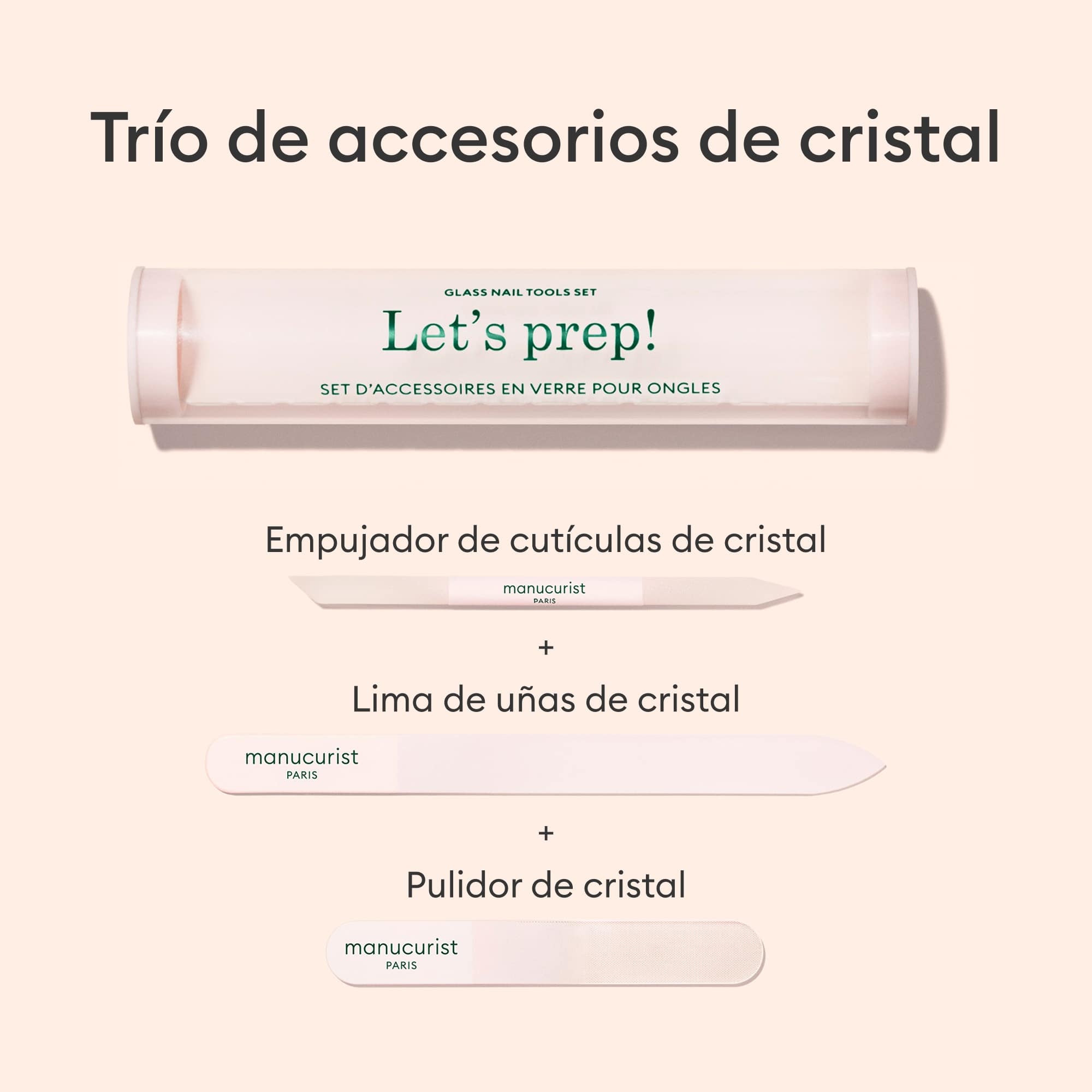 Trio Accessoires en verre pour ongles