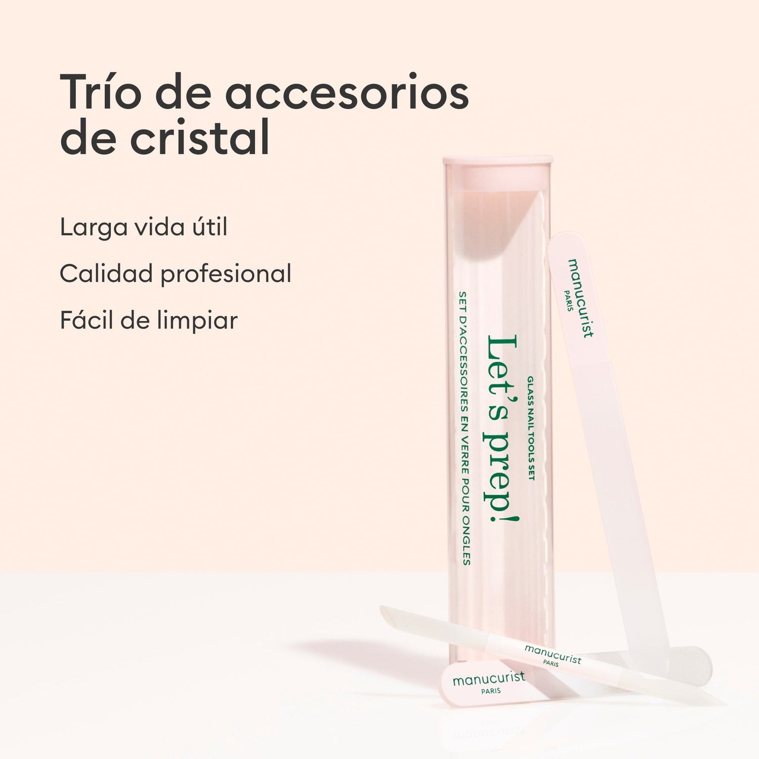 Trio Accessoires en verre pour ongles