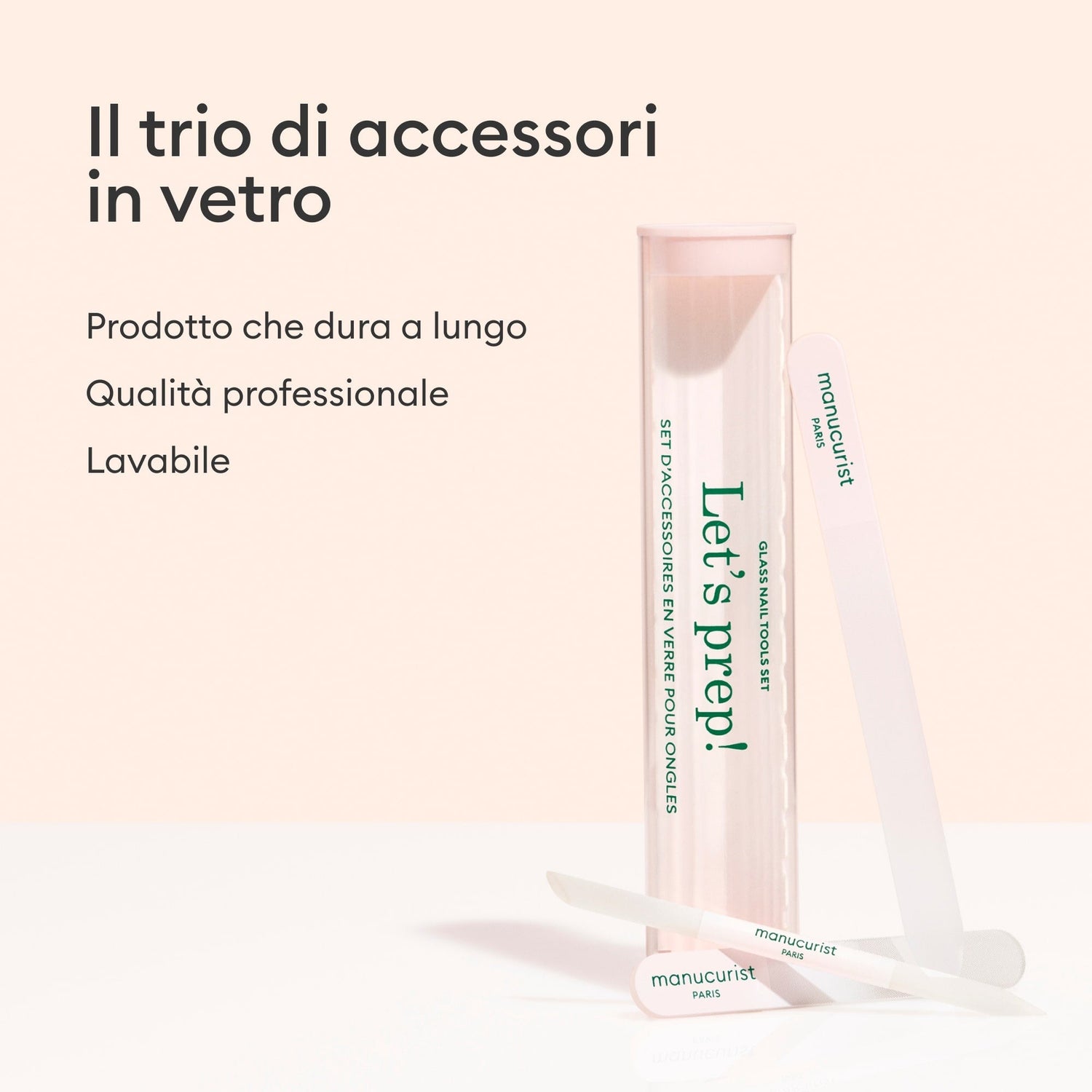 Trio Accessoires en verre pour ongles