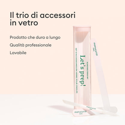 Trio Accessoires en verre pour ongles