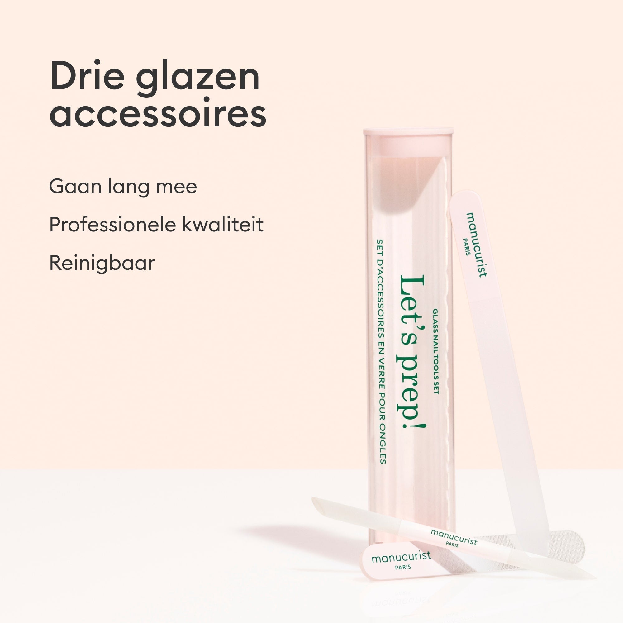 Trio Accessoires en verre pour ongles