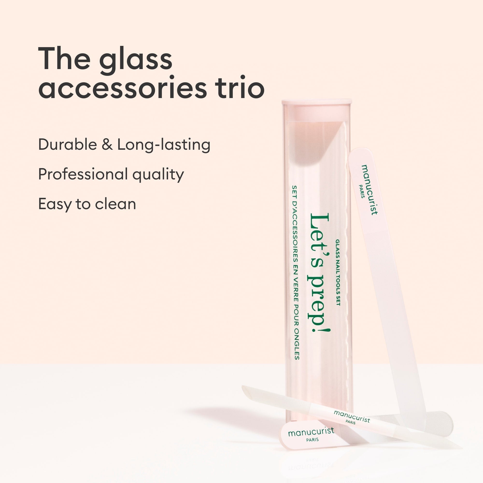 Trio Accessoires en verre pour ongles
